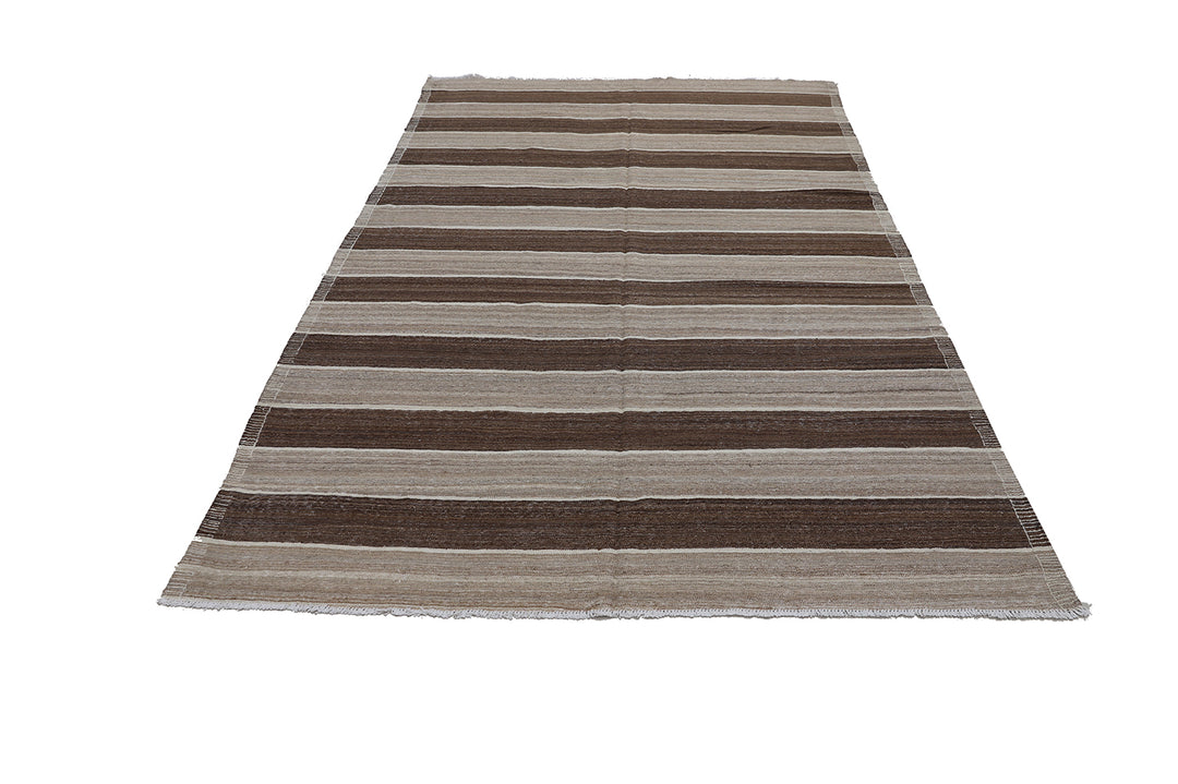6'x9' Modern Tribal Kilim Rug – Handwoven | Organic Wool | Thin Flatweave