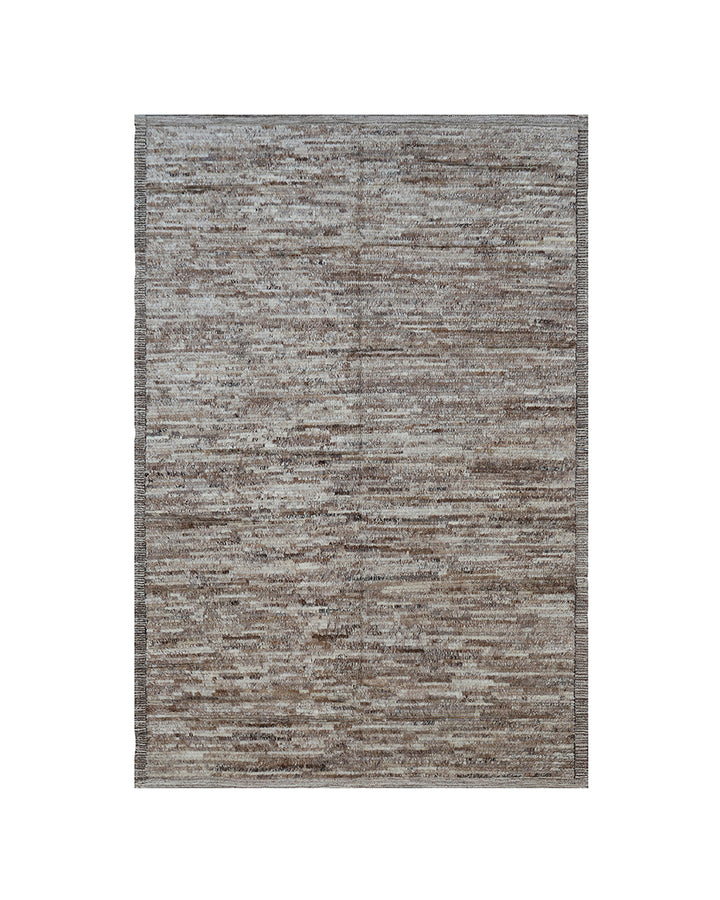 6'x9' Moroccan Style Area Rug | Brown Grey Wool Rug