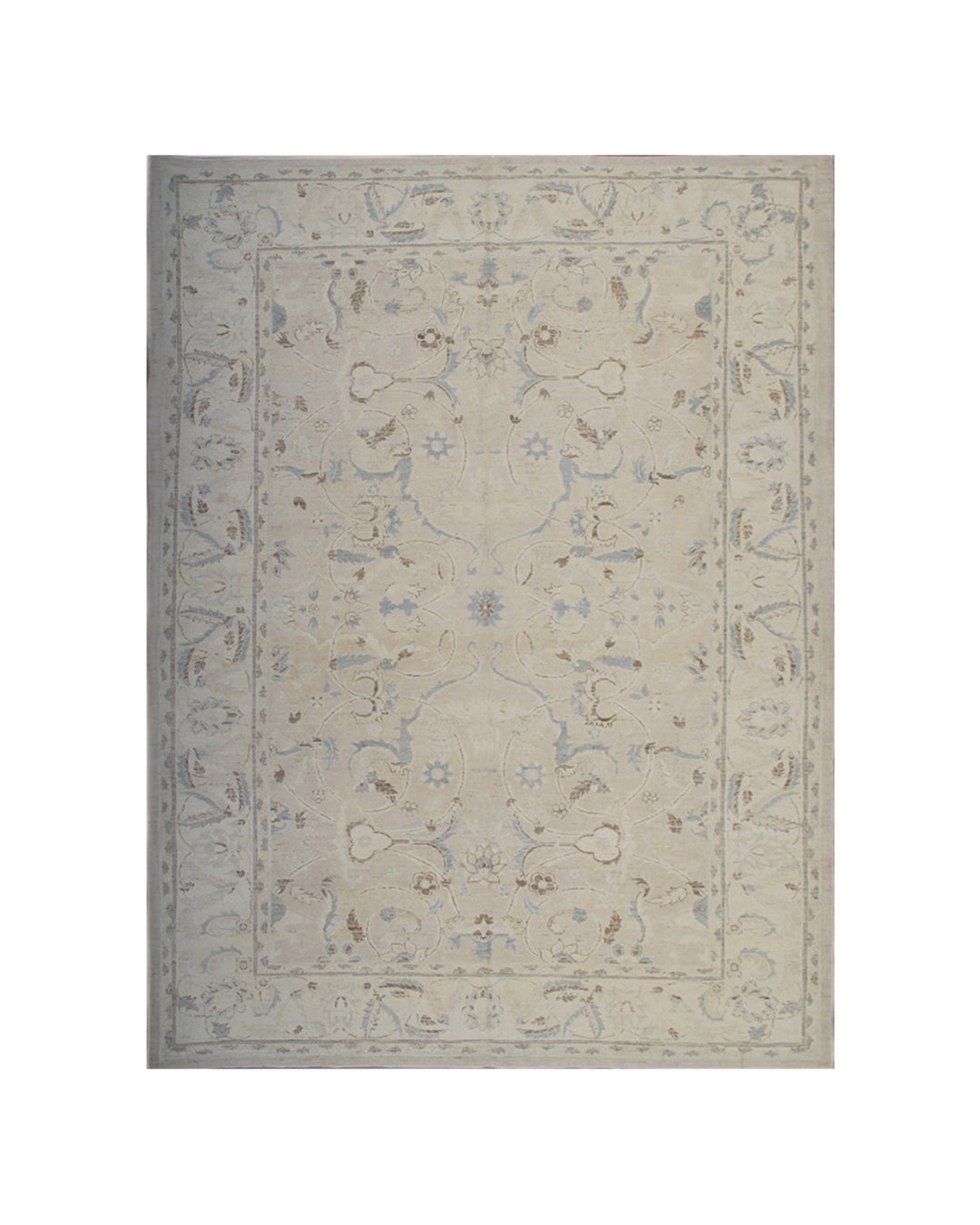6'x9' soft colors Polonaise silk and wool Ariana luxury hand-knotted medium rug in pale tones