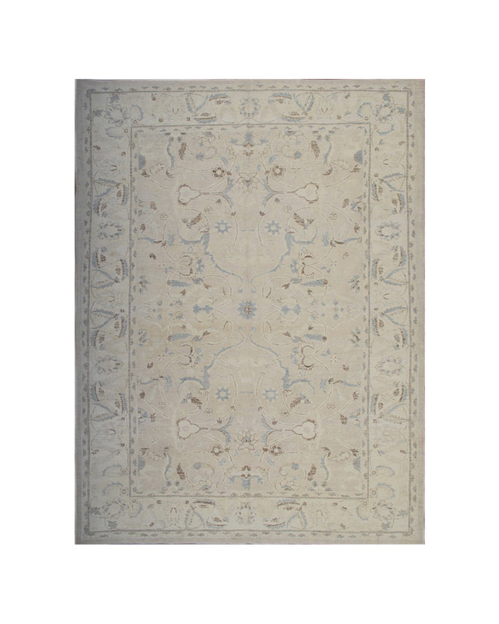 6'x9' soft colors Polonaise silk and wool Ariana luxury hand-knotted medium rug in pale tones