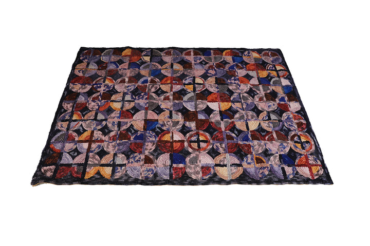 3'x5' Colorful New Hook Rug | Small Geometric Area Rug
