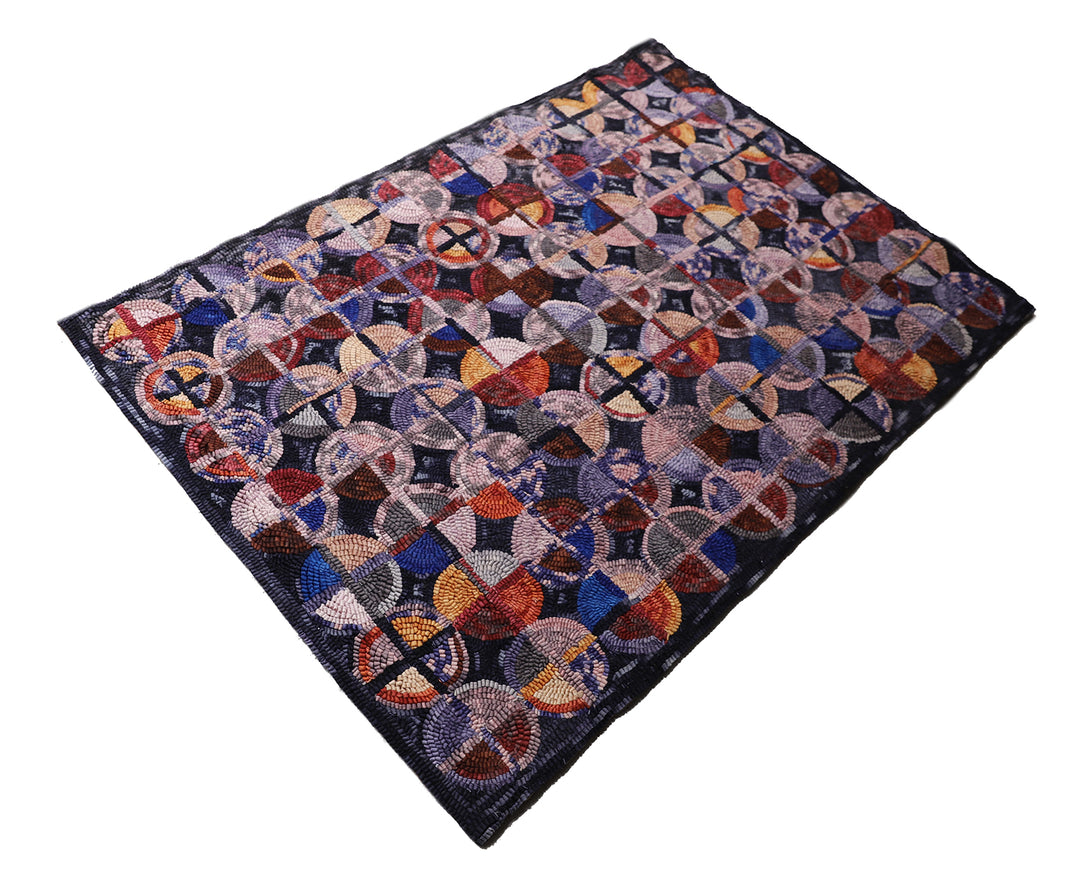3'x5' Colorful New Hook Rug | Small Geometric Area Rug