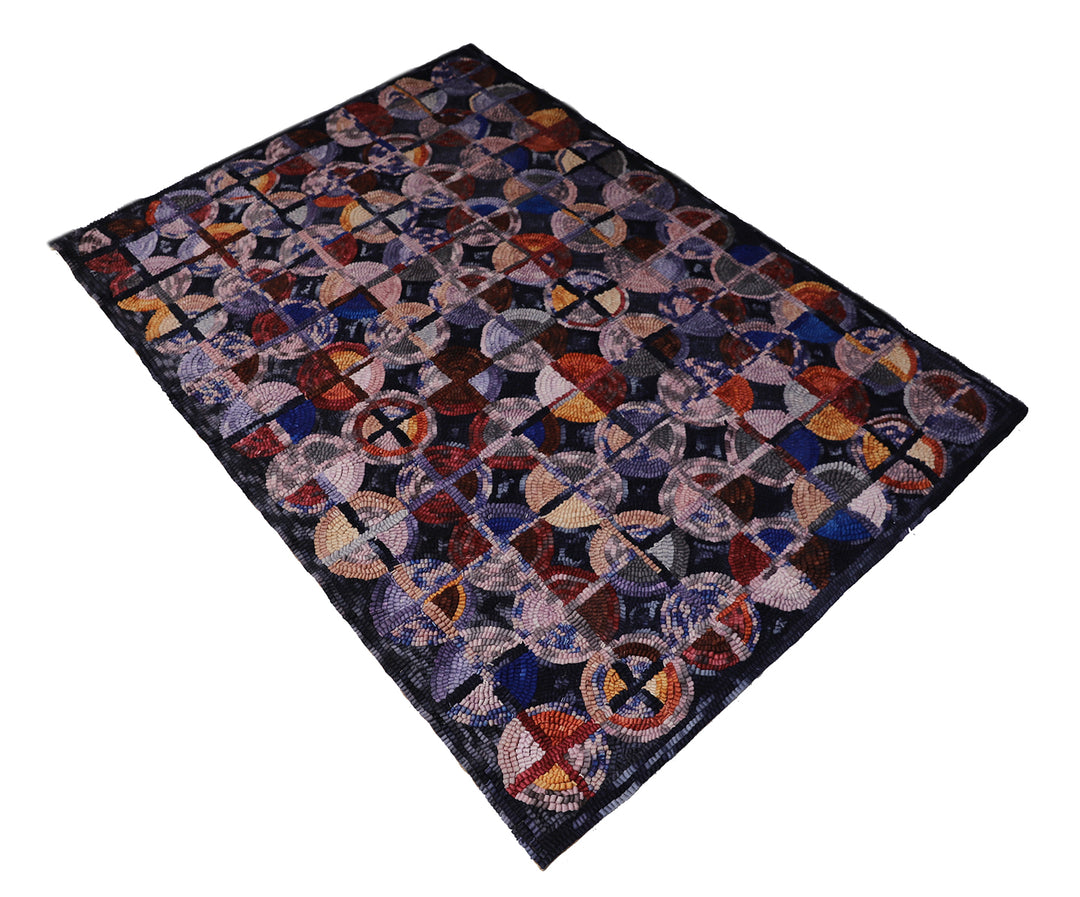 3'x5' Colorful New Hook Rug | Small Geometric Area Rug
