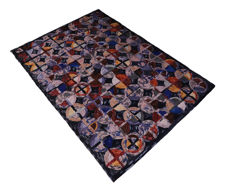 3'x5' Colorful New Hook Rug | Small Geometric Area Rug