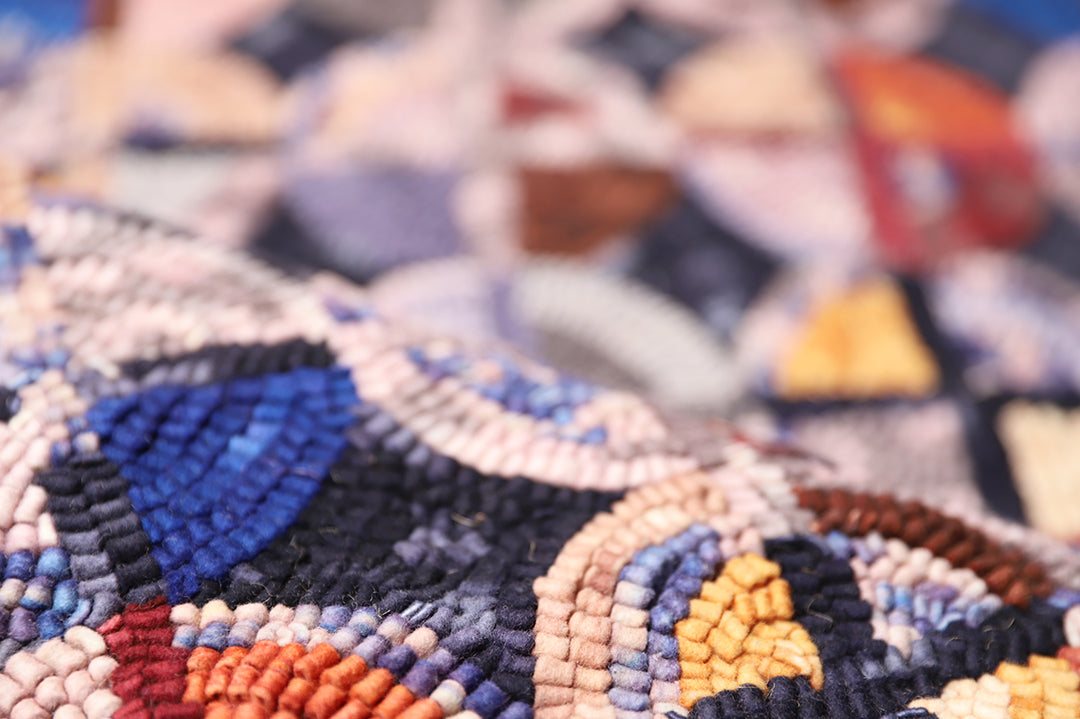 3'x5' Colorful New Hook Rug | Small Geometric Area Rug