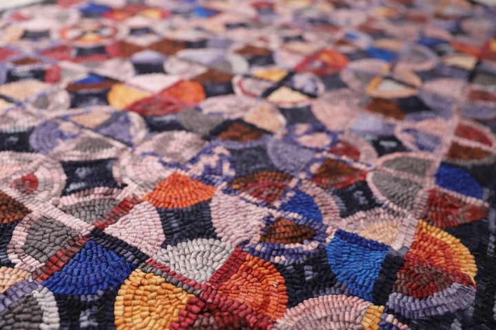 3'x5' Colorful New Hook Rug | Small Geometric Area Rug