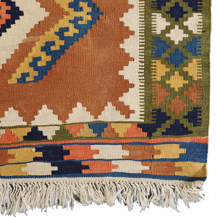 Persian Kilim | Handwoven 100% Wool Colorful Geometric Rug 3'x5'