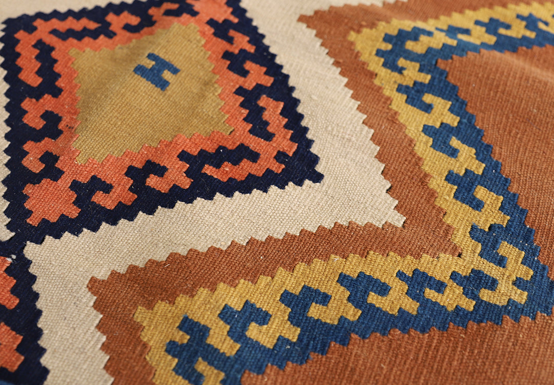 Persian Kilim | Handwoven 100% Wool Colorful Geometric Rug 3'x5'