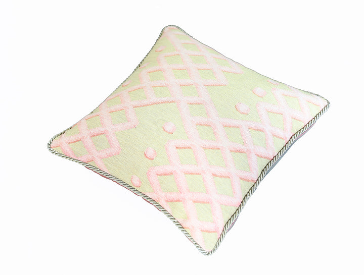 18"x18" Geometric Contemporary Hand Woven Aubusson Pillowcase