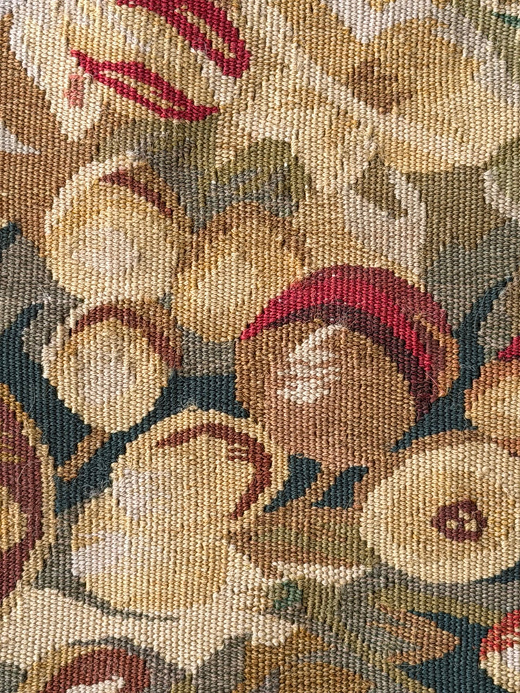 Luxury Silk & Wool Handwoven Tapestry - 16"x17" Aubusson Weave