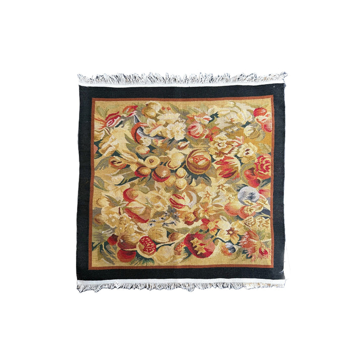Luxury Silk & Wool Handwoven Tapestry - 16"x17" Aubusson Weave