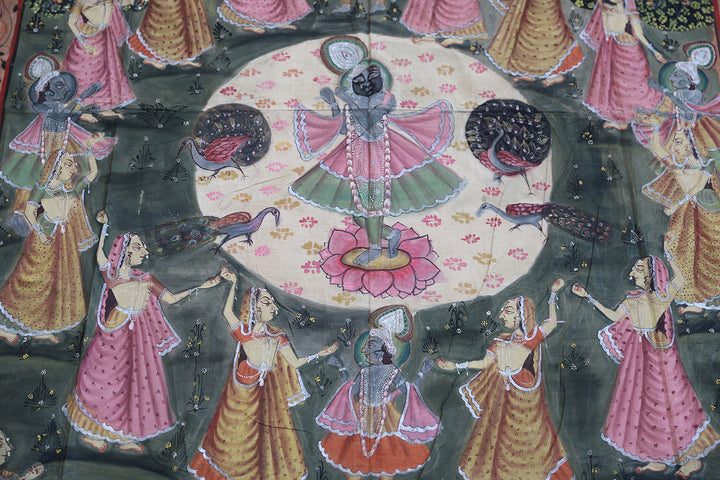 ANTIQUE PICHWAI PAINTING ON CLOTH FROM NATHDWARA RAJASTHAN