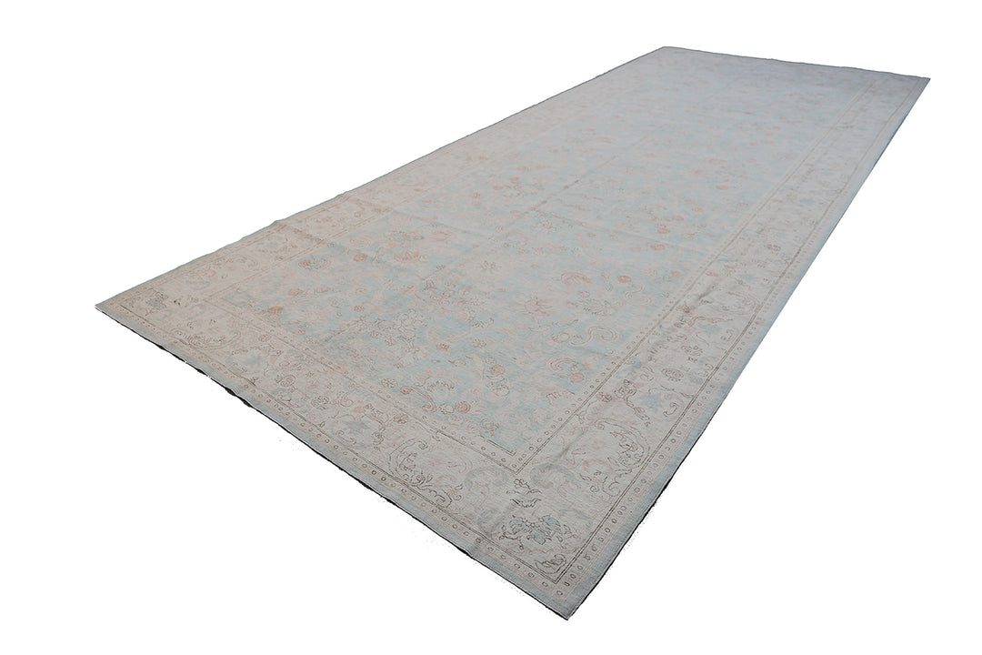 7'x18' Ariana Caucasian Blue–Beige–Pink Long Rug