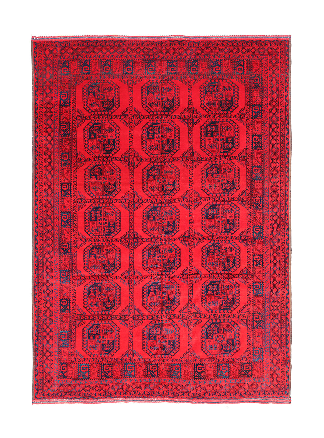 7'x10' Afghan Elephant Foot Design | Wool | Tribal Area Rug