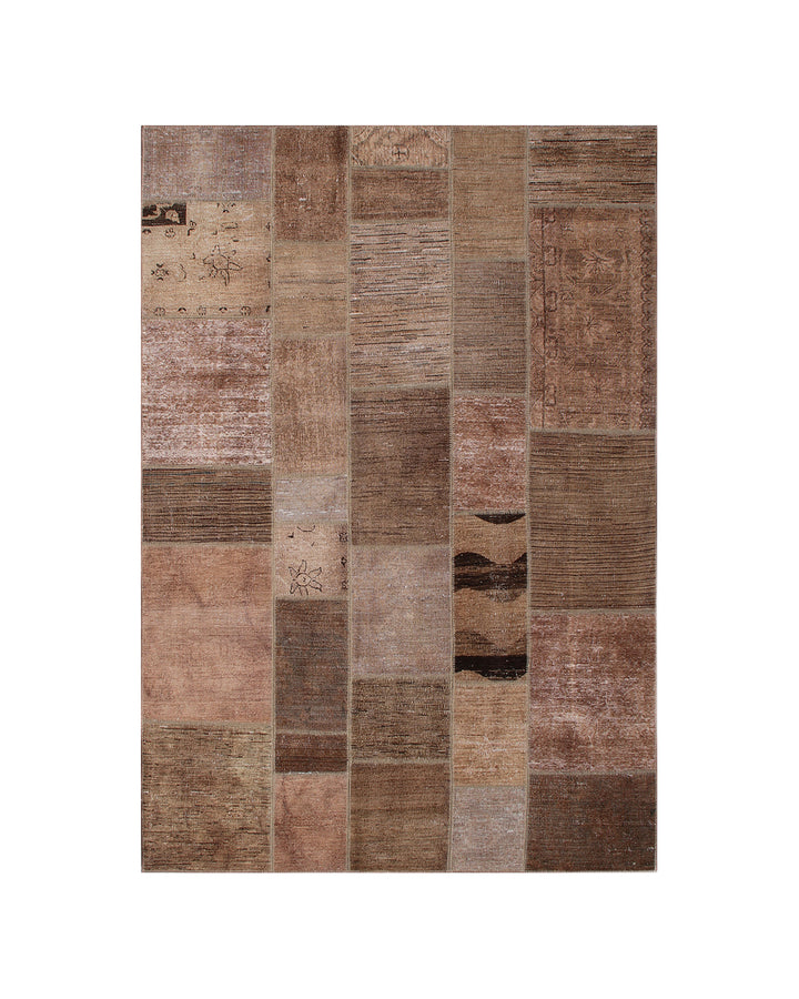 7'x10' Brown Ariana Patchwork Overdyed Area Rug