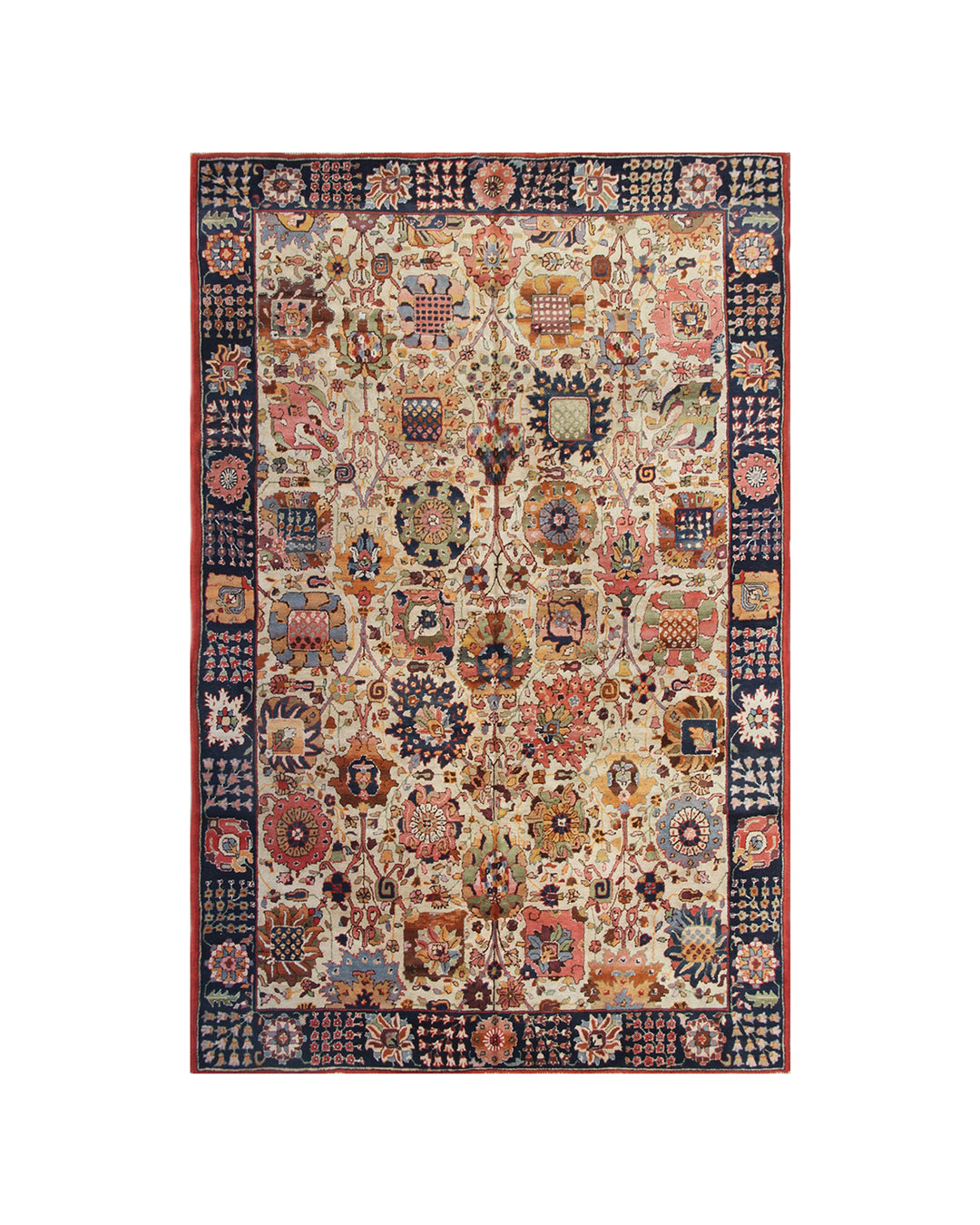 1920s Antique German Tetex Rug | 7x10 Shah Abbas Vase Design