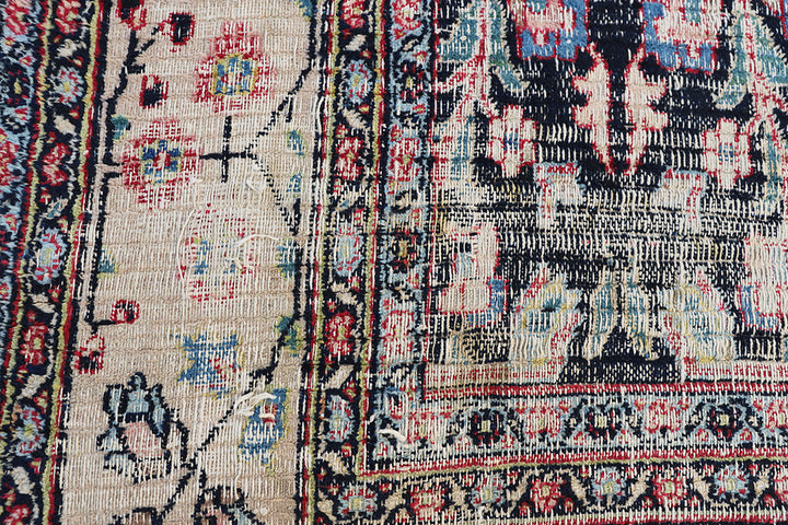 7'x10' Vintage Persian Rug | Floral Persian Mashad Rug