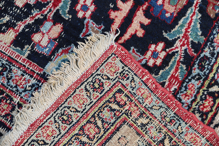 7'x10' Vintage Persian Rug | Floral Persian Mashad Rug