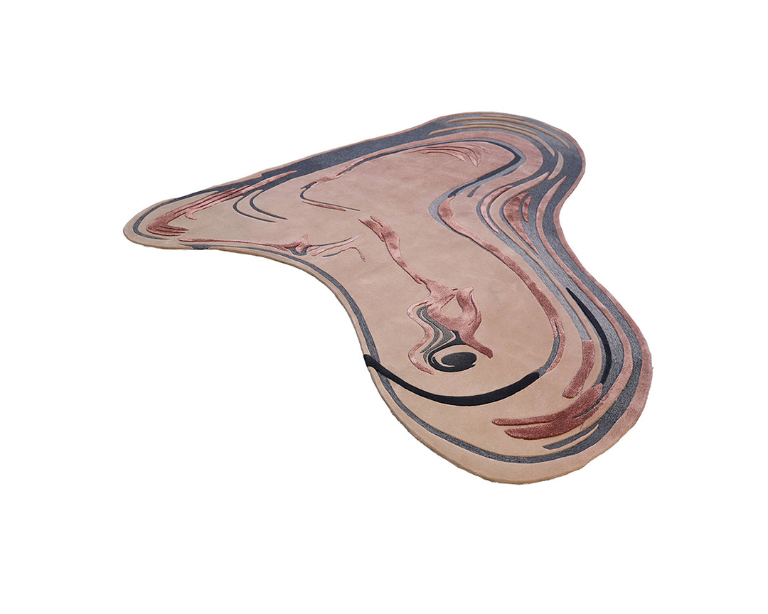 Decorative ceramic plate with wavy design on a white background