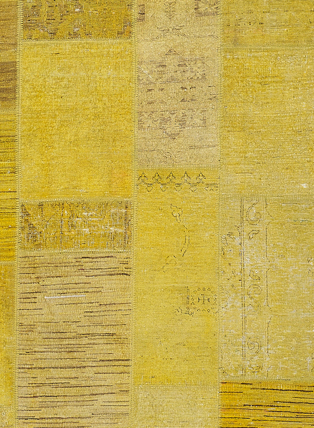 7'x10' Yellow Ariana Patchwork Overdyed Wool Area Rug