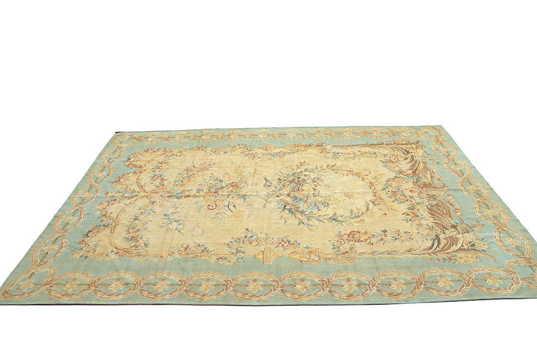 7'x11' Wool Tapestry |French Aubusson Design Wall Tapestry