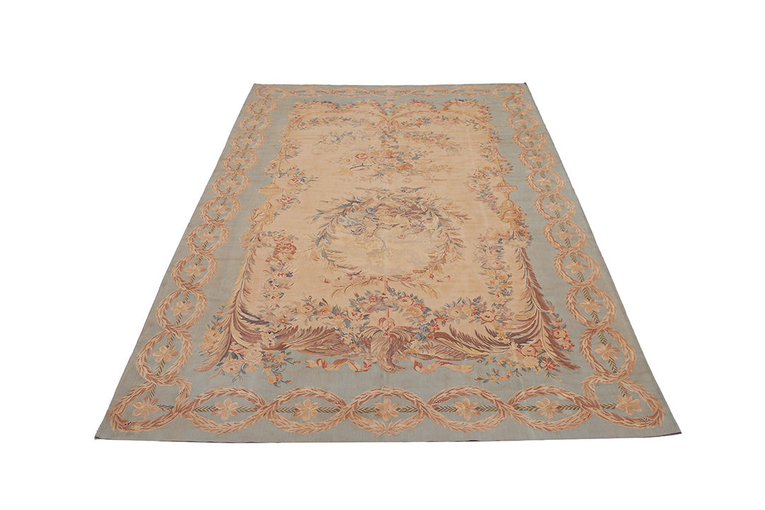 7'x11' Wool Tapestry | French Aubusson Design Wall Tapestry