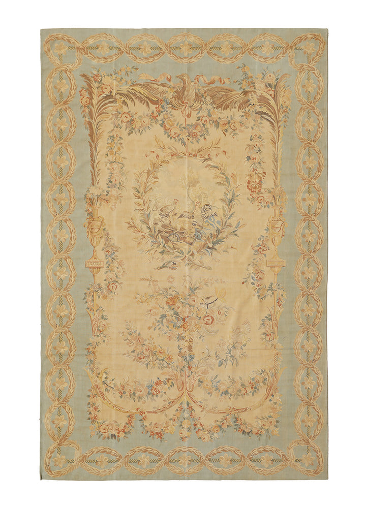 7'x11' Wool Tapestry |French Aubusson Design Wall Tapestry