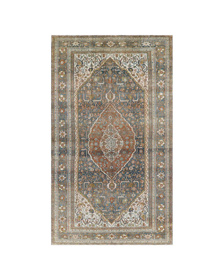 7'x12' Vintage Persian Bibikabad Rug | Hand-Knotted Rug