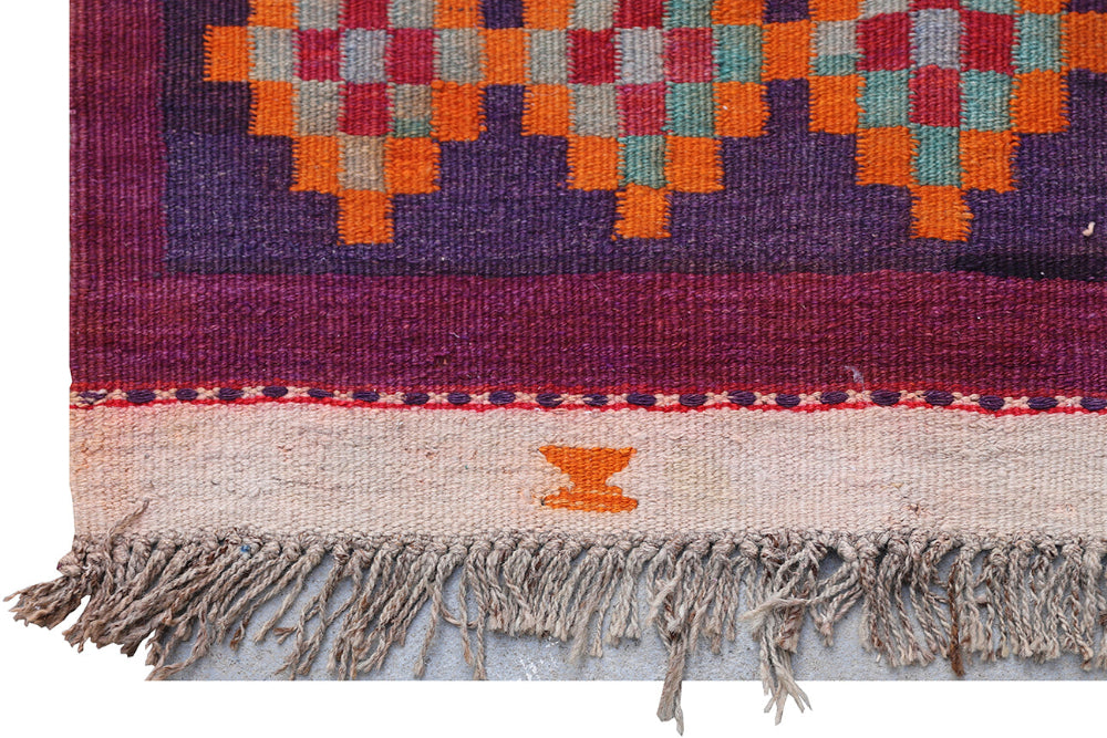 7'x12' Vintage Tribal Kilim | Geometric Flatweave Kilim Rug