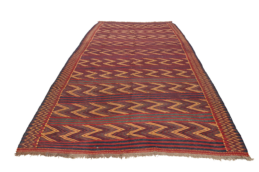 7'x13' Tribal Kilim | Uzbek Kilim | Wool Handwoven Rug