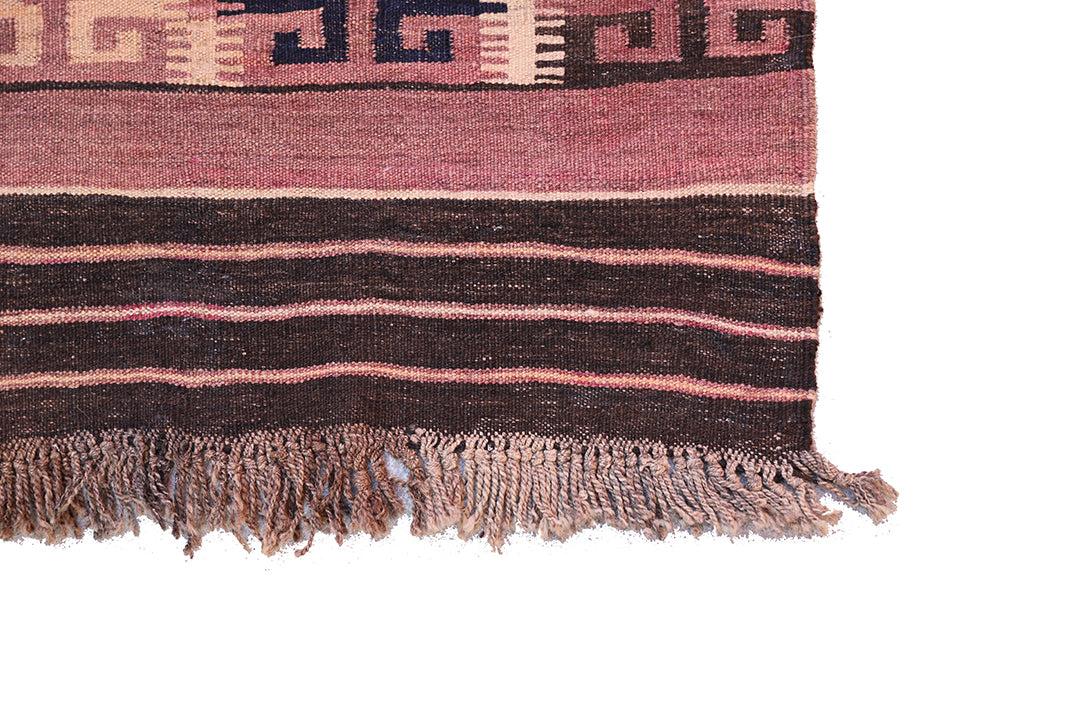 7'x13' Vintage Afghan Kilim | Geometric | Tribal | Afghan Maimana Kilim Rug