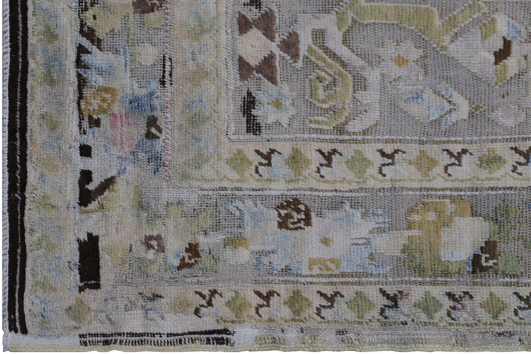 7'x15' Antique Karabagh Tribal Rug with Armenian Script – Hand-Knotted Caucasian