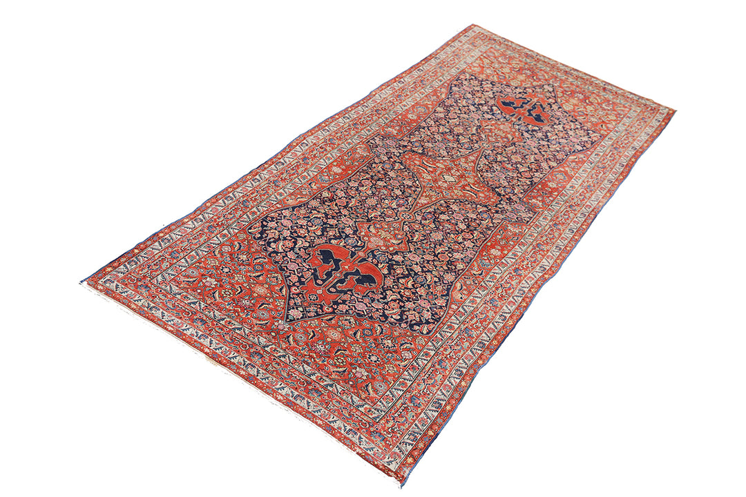 7'x16' Antique Hand-Knotted Persian Rug |Rare Gallery Size 