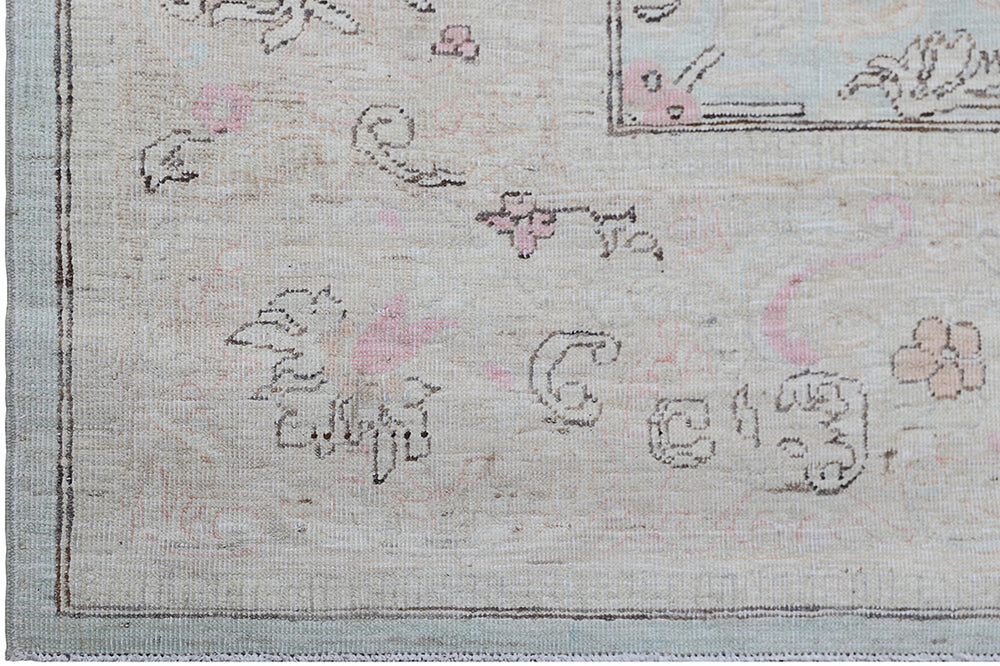 7'x17' Ariana Caucasian Blue–Beige–Pink Long Rug