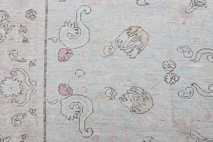 7'x17' Ariana Caucasian Blue–Beige–Pink Long Rug