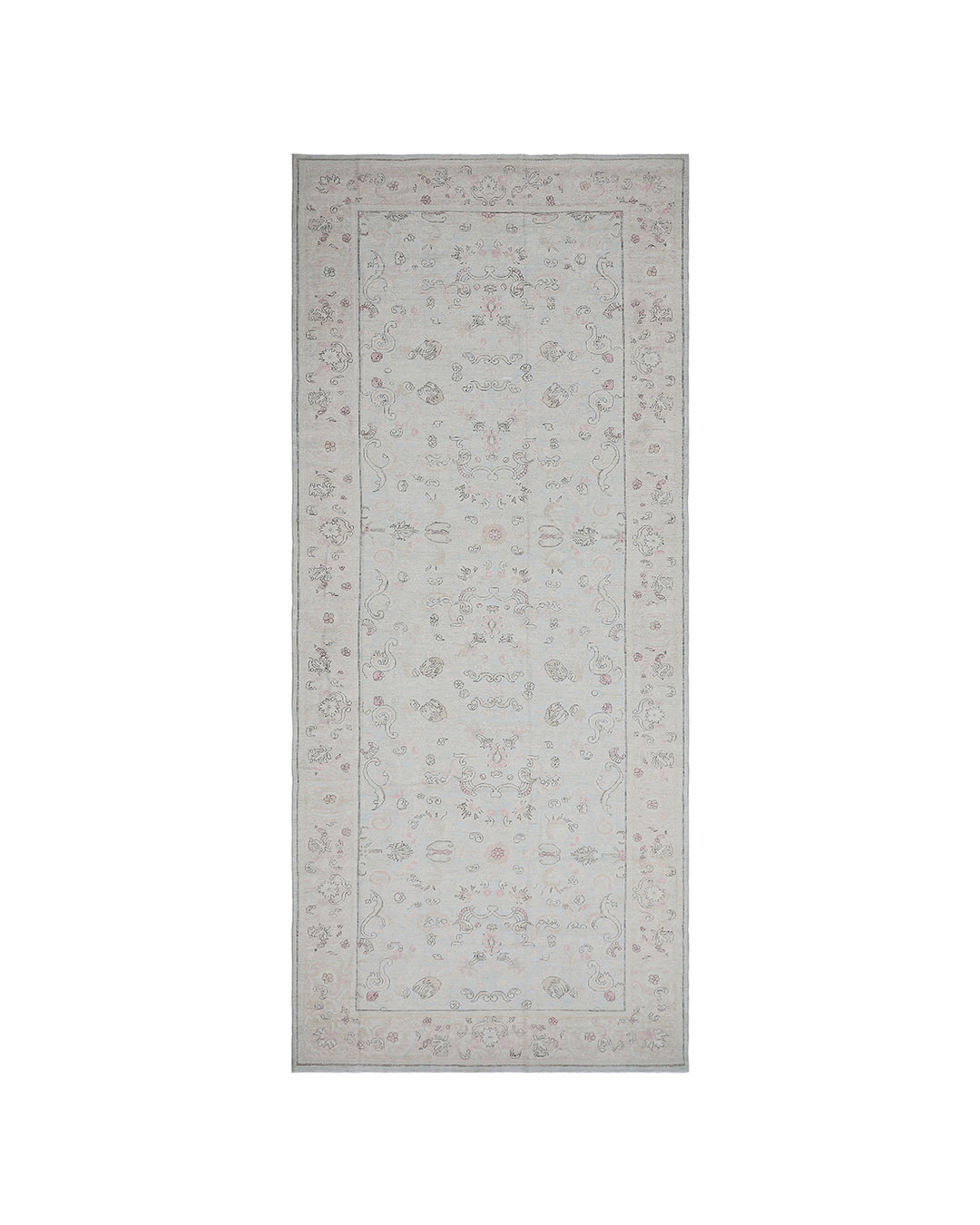 7'x17' Ariana Caucasian Blue–Beige–Pink Long Rug