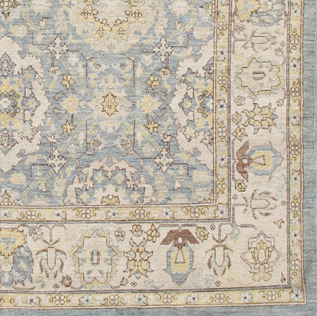 7'x7' Hand-knotted Square Rug | Agra 505 Ariana Traditional Rug