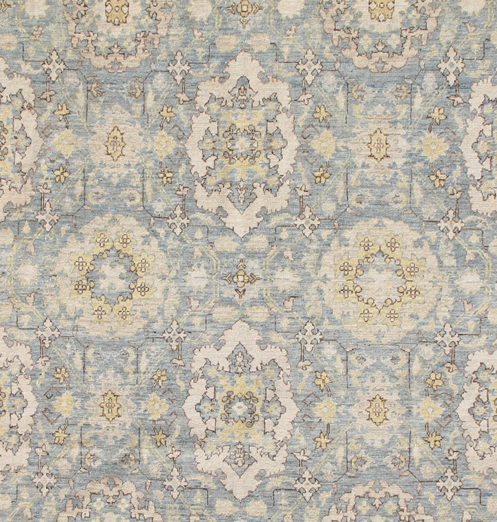 7'x7' Hand-knotted Square Rug | Agra 505 Ariana Traditional Rug