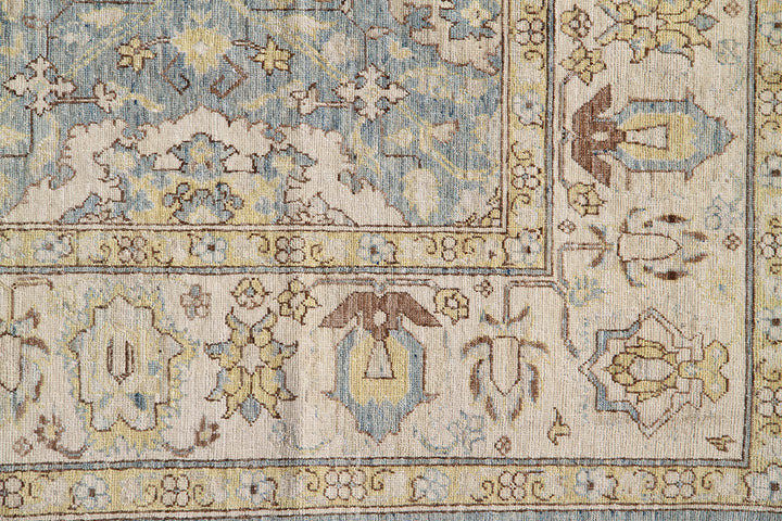 7'x7' Hand-knotted Square Rug | Agra 505 Ariana Traditional Rug