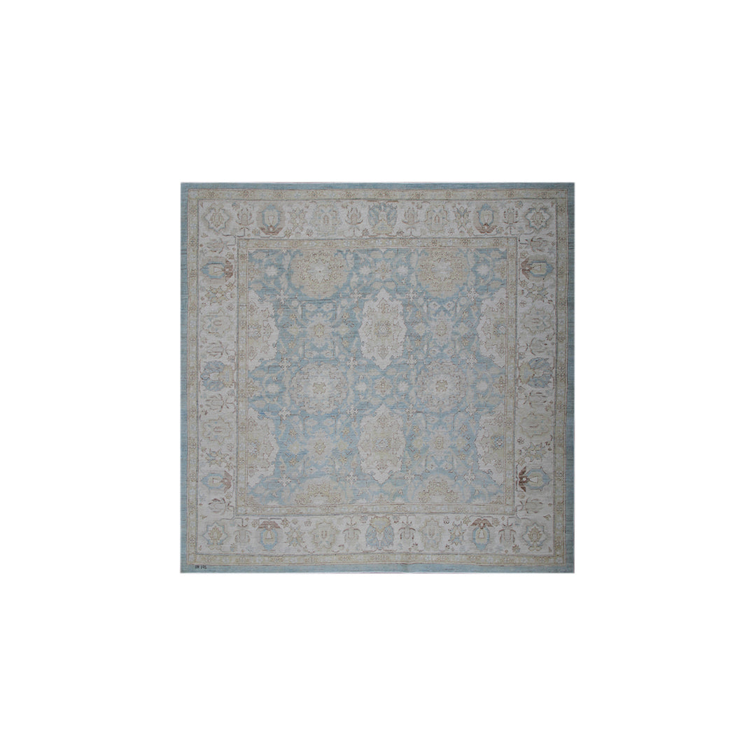 7'x7' Square Blue Rug | Ariana Agra Design | Traditional Rug