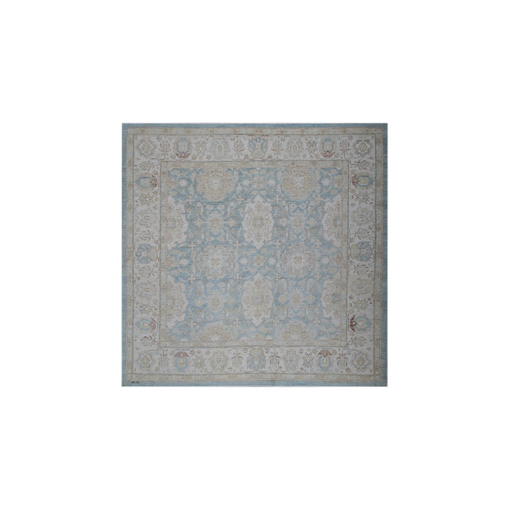 7'x7' Square Blue Rug | Ariana Agra Design | Traditional Rug