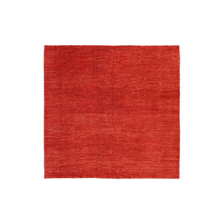 7x7 square luxury hand-knotted red and burgundy geometric rug from Ariana Modern Collection by Ariana Rugs West Hollywood
