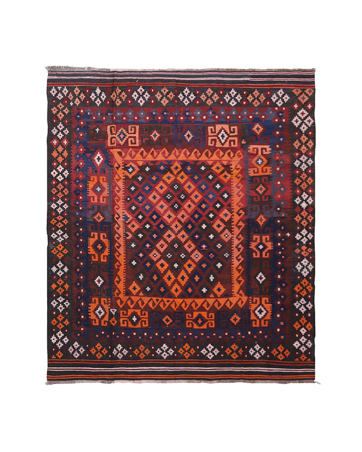 7'x8' Afghan Kilim | Vintage Maimana Kilim