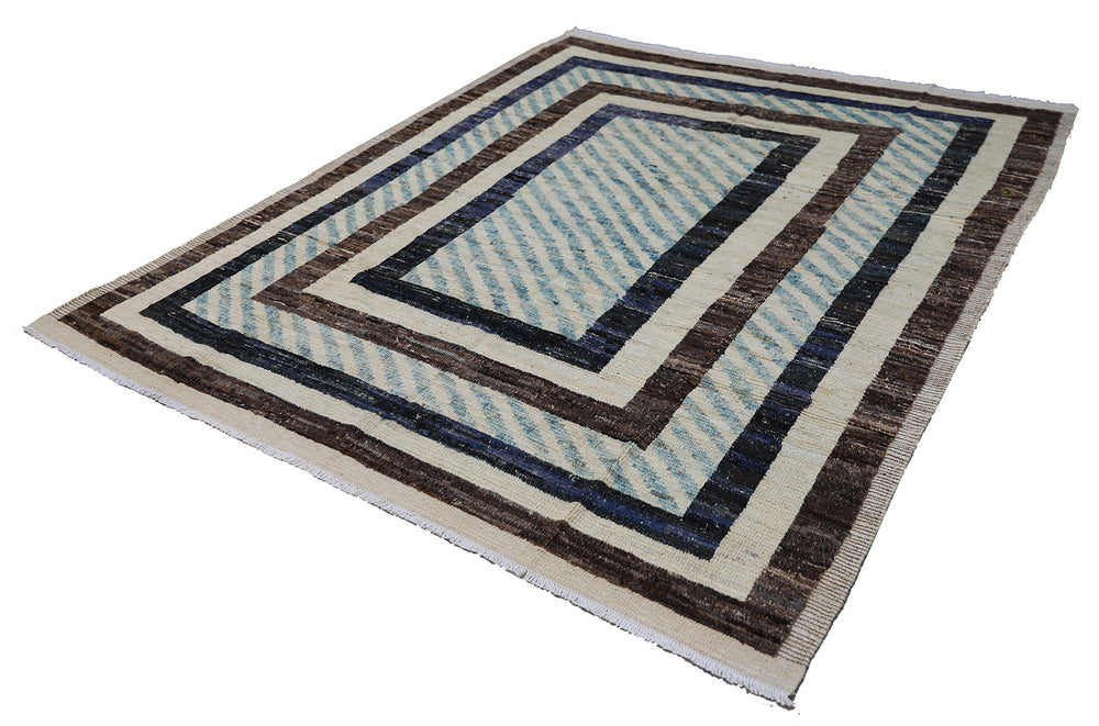 7'x8' Moroccan Rug | Shaggy Pile Rug | Geometric Berber Rug