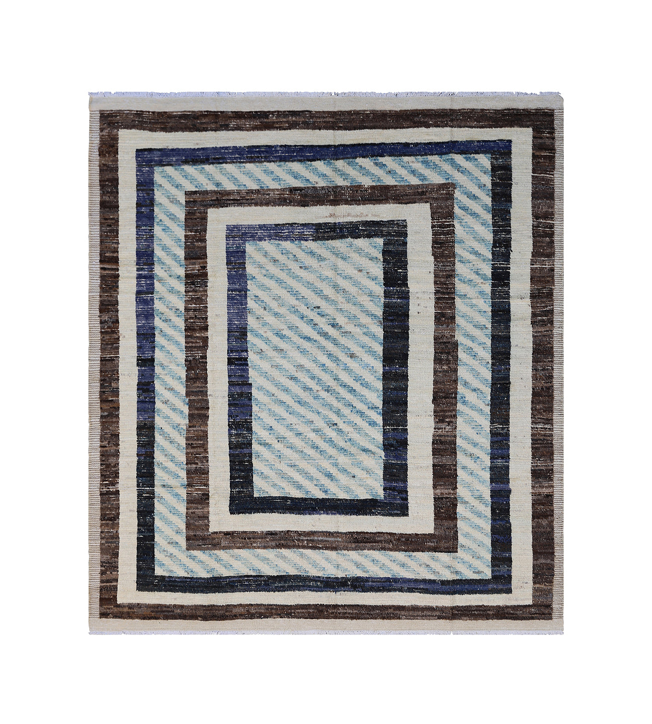 7'x8' Moroccan Style Rug | Shaggy Pile Rug | Geometric Berber