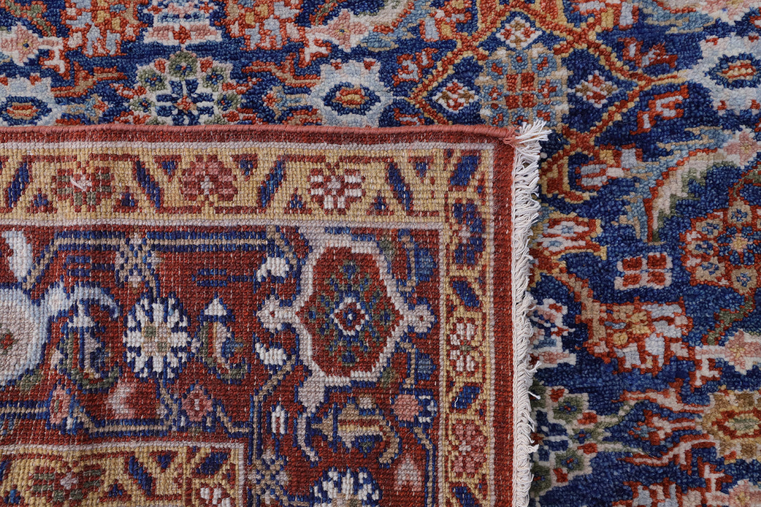 7'x8' Royal Blue Herati Design Hand-Knotted Rug | Contemporary Persian Mahal Style