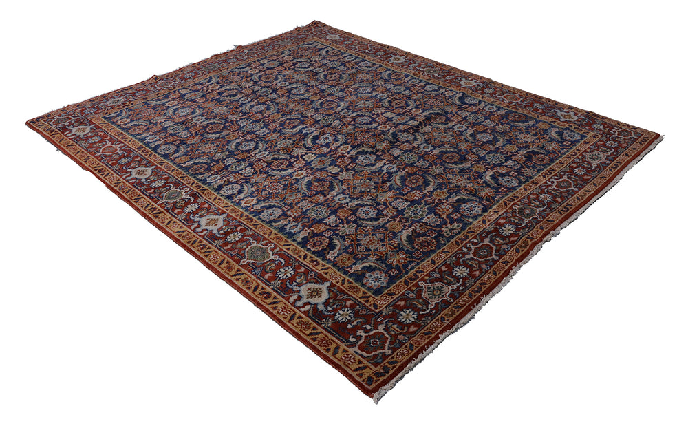 7'x8' Royal Blue Herati Design Hand-Knotted Rug | Contemporary Persian Mahal Style