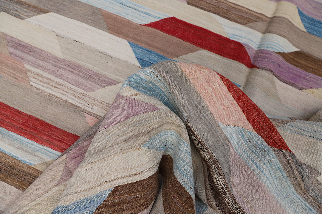 7'x8' Wool Kilim Rug | Handwoven Area Rug | Multicolor Kilim