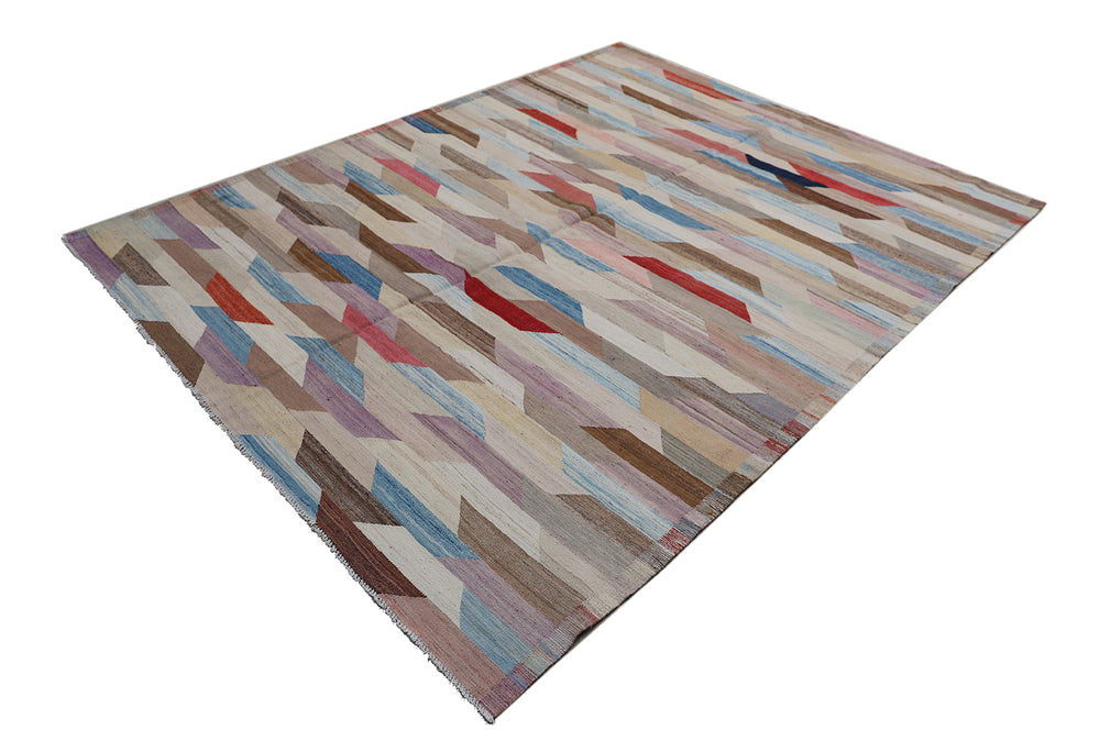 7'x8' Wool Kilim Rug | Handwoven Area Rug | Multicolor Kilim