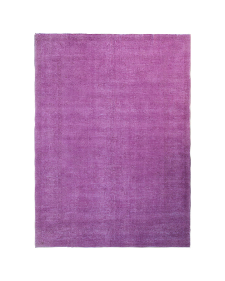 7'x9' Solid Purple Hand-Knotted Ariana Overdyed Rug